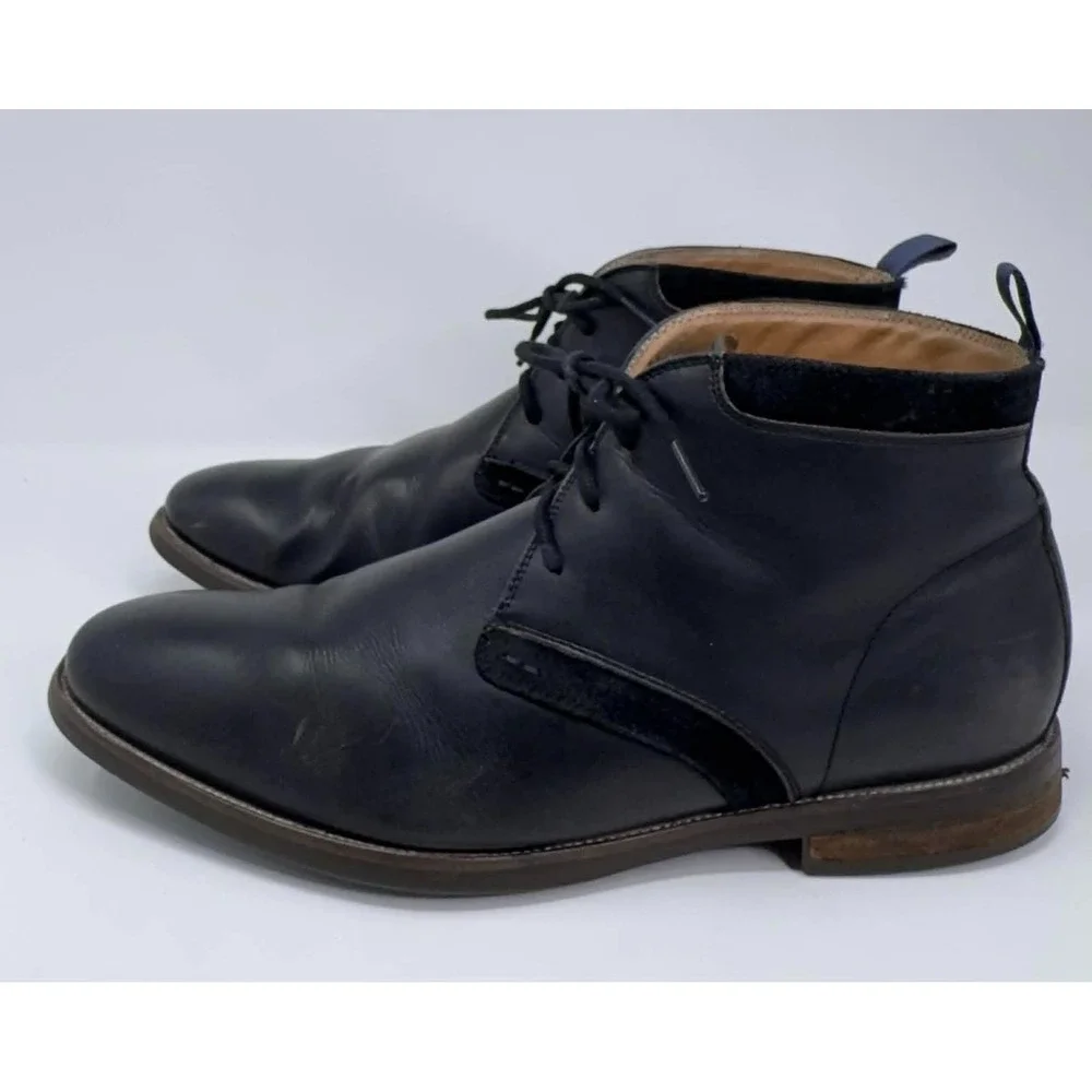 Florsheim 15167 Chukka Boots Mens 9W Black Leather Comfort Flexsole Dress Lace
